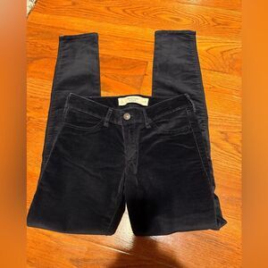 Abercrombie & Fitch size 25 navy corduroy skinny jeans low rise